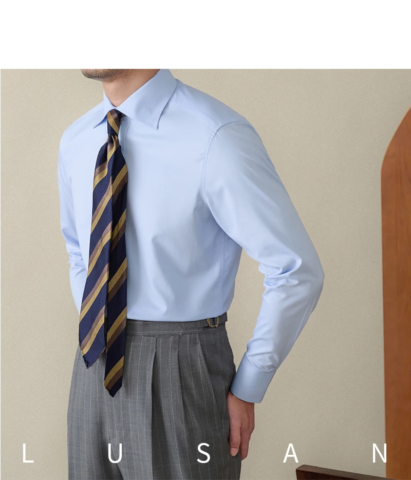 Herr. Deer San Gentry Langärmliges, bügelfreies Hemd mit italienischem Windsor-Kragen. Hautfreundliches, dreifaches, schmal geschnittenes Business-Hemd – Detail 34