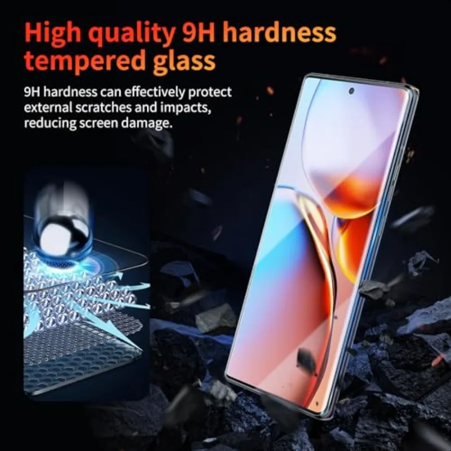 3 عبوات من واقي الشاشة لهاتف Motorola Moto Edge+ Plus 2023 مقاس 6.67 بوصة ثلاثي الأبعاد من الزجاج المقسى المنحني مضاد للخدش 9H Hardn HD Clea