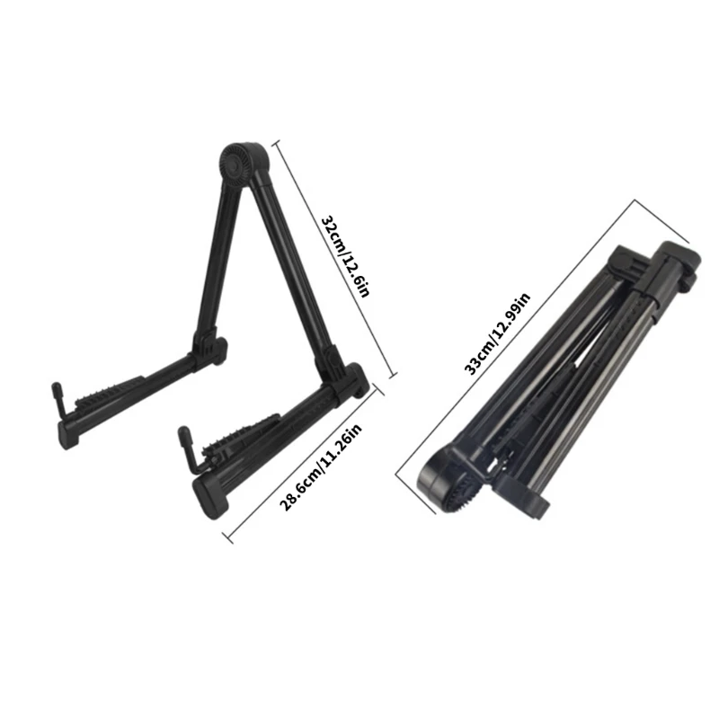 Folding Acoustic Guitar Stand Adjustable Electric Guitar Display Stand Light Weight Floor Guitar Holder Enduring