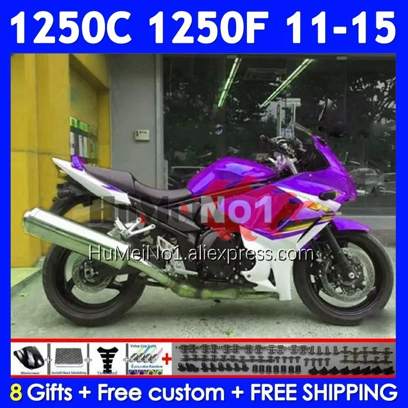 Kit For SUZUKI Bandit GSX1250F Purple white GSXF 1250 11 12 13 14 15 124No.53 GSXF1250 GSX1250C 2011 2012 2013 2014 2015 Fairing