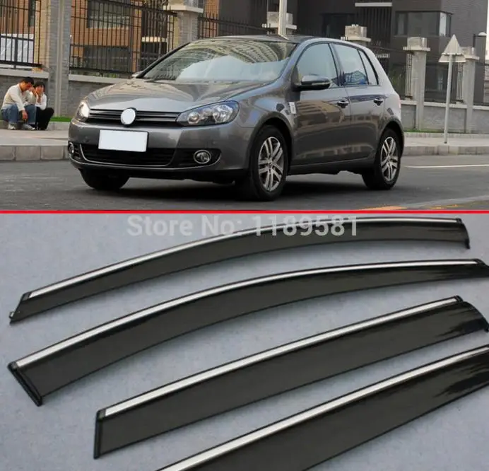 

For VW GOLF 6 MK6 2009-2013 Window Wind Deflector Visor Rain/Sun Guard Vent Car Accessories Stickers