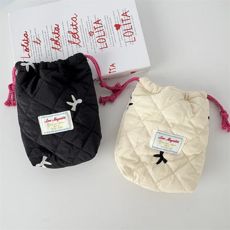 حقيبة مكياج بفيونكة مطرزة، حقيبة دلو برباط، حقيبة فرز ملحقات الحزمة، حقيبة تخزين مقاومة للغبار للكاميرا #2