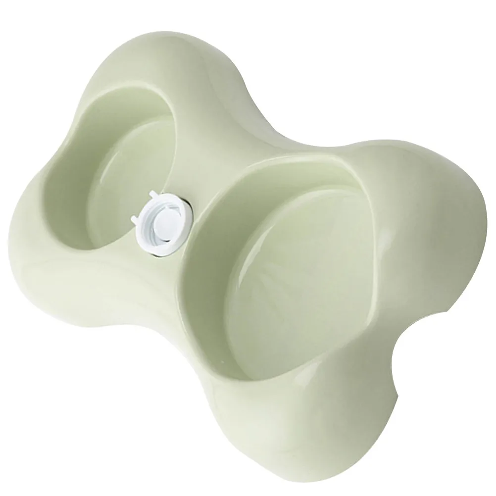 

Миска для кормления животных, двойная миска для воды для кошек, с двумя отделениями, из полипропилена, с устойчивым дном, легко моется, держатель для корма для собак и кошек, миски для собак