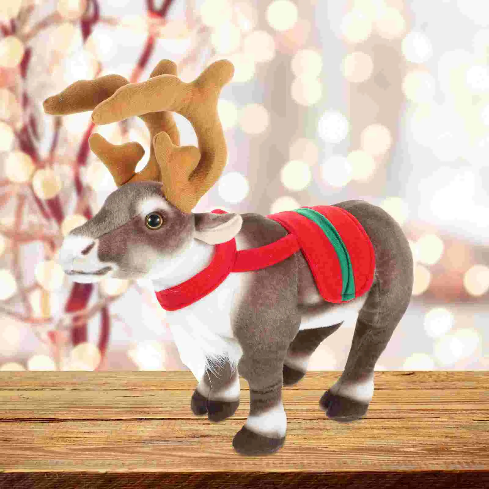 

Christmas Small Reindeer Ornaments Plush Decoration Birthday for Boy Stuffed Animal Toy Animals Statue Decorations Indoor