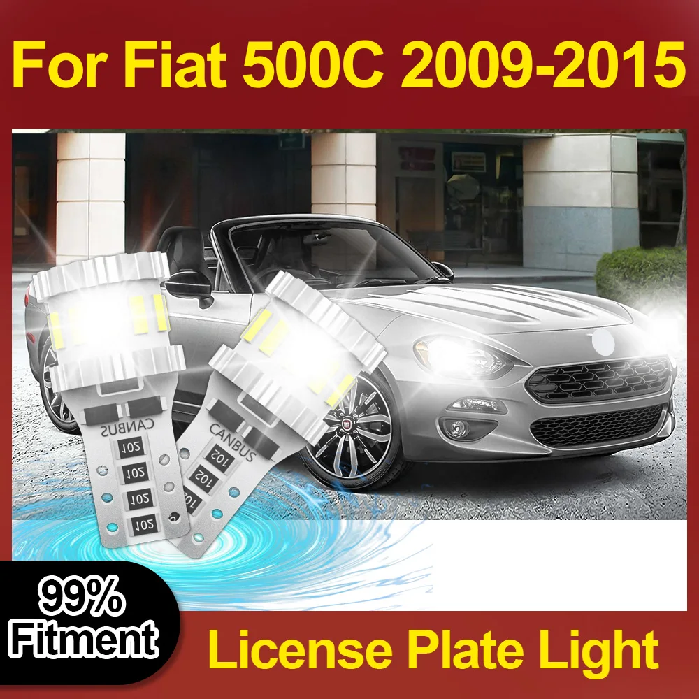 

6000K Super Bright W5W T10 License Plate Light 3400LM Wireless Trailer Lights 12V Canbus No Error For Fiat 500C 2009 2010-2015
