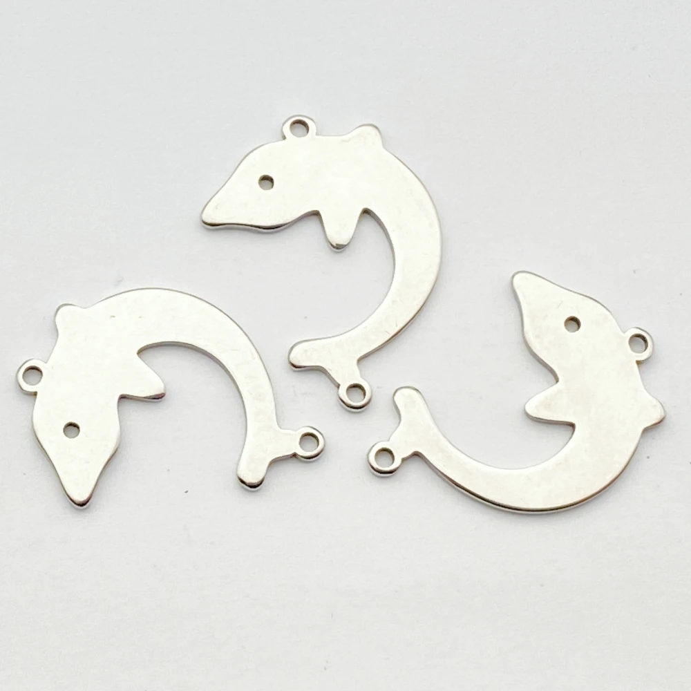 Dolphin Charms 22*17mm 10pcs Steel Diy Dangle Earring Dolphin Components Necklace Connector Jewelry Make