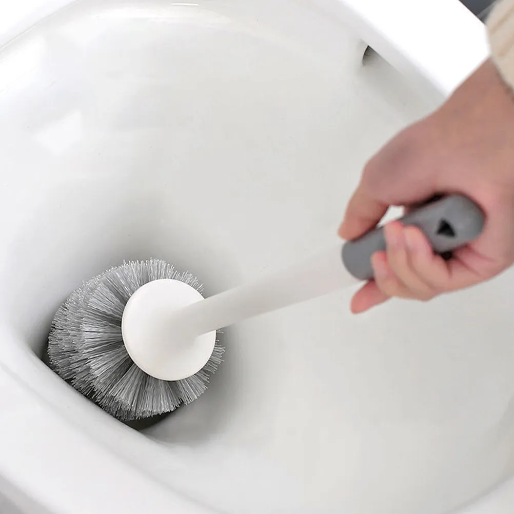 

Toilet Brush Set with Holder Ergonomic Handle Soft Bristles Non-Scratch Deep Cleaning for Toilet Bowl Grooves Home Hotel Dorm
