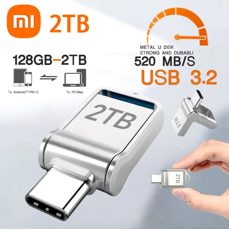 Xiaomi Mini 2TB флэш-накопитель USB 3.0 Fast Type C Pen Drive Memory Stick Высокоскоростные данные 512 ГБ для компьютеров Телефон ПК Fast U Disk Xiaomi Mini 2TB флэш-накопитель USB 3.0 Fast Type C Pen Drive Memory Stick Высокоскоростные данные 512 ГБ для компьютеров Телефон ПК Fast U Disk