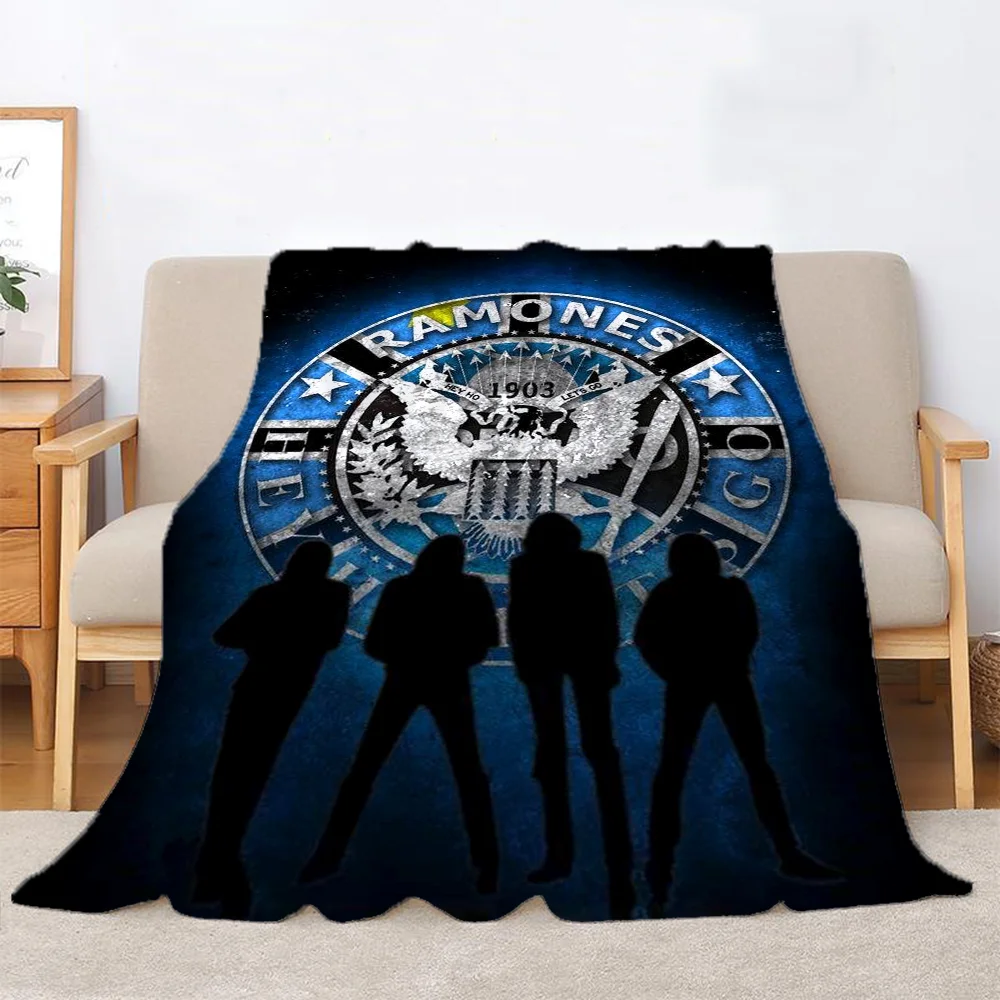 Ramones Designer Throw Blanket Fluffy Hairy Blankets for Bed Microfiber Bedding Home and Decoration Knitted Plaid Beach Towel