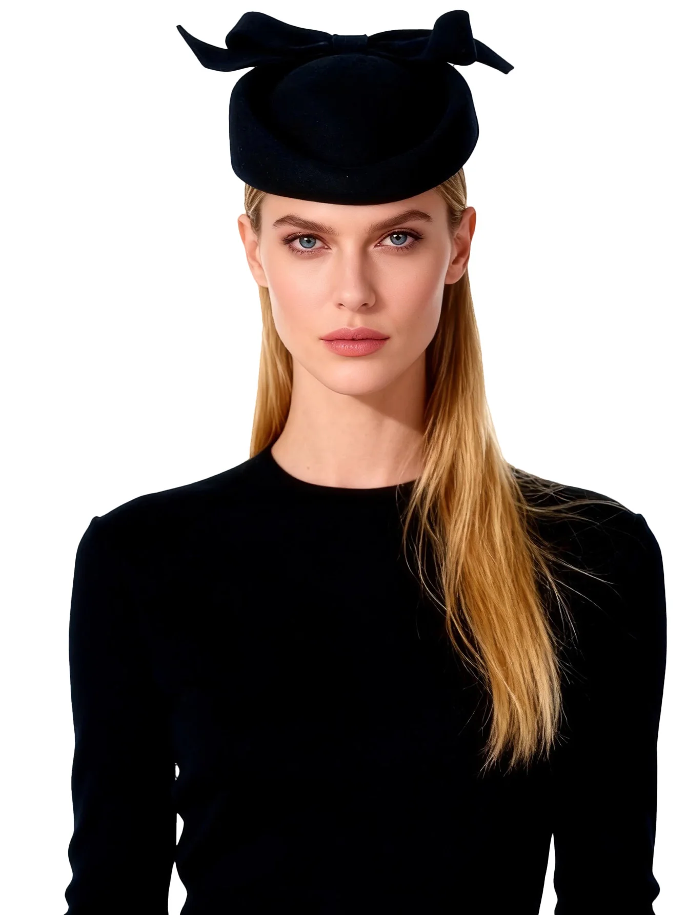 FS donne chiesa Fascinators cappelli nero Vintage lana matrimonio Pillbox Tea Party Hat Fedora feltro Fedora rosso per le signore Derby Hat