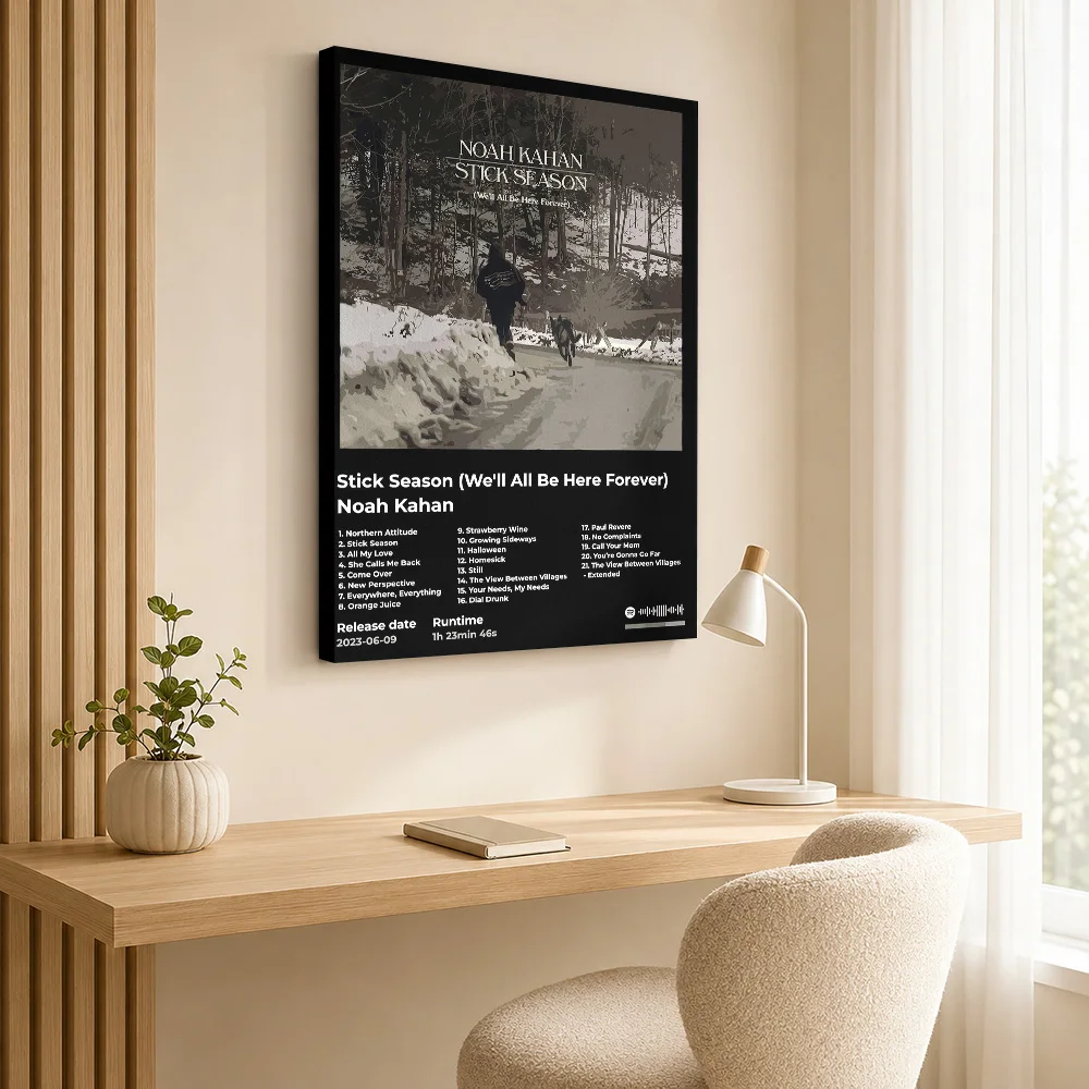 Noah Kahan Stick Season Album Canvas Poster Editorial Design Wall Decor With Personalized Photo For Home Office Ideal Fan Gift