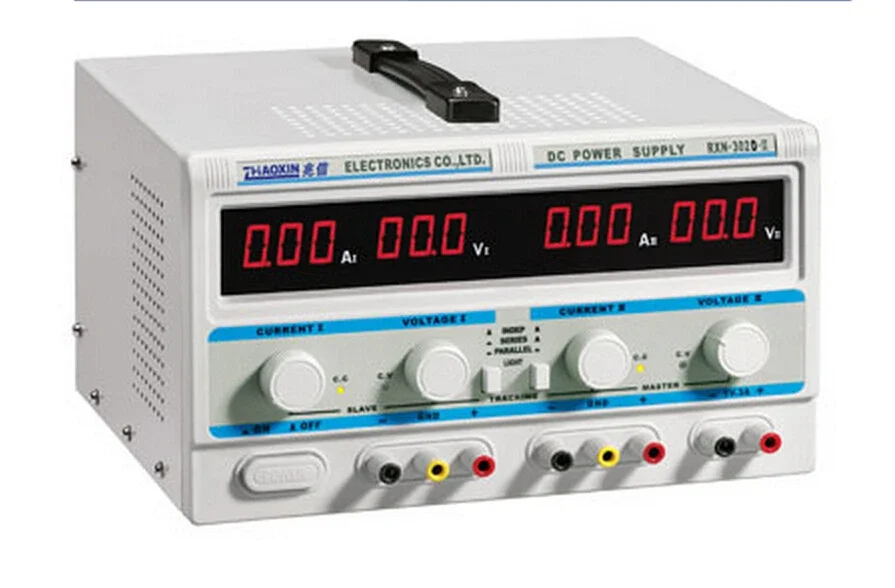 New Digital RXN-303D-II Triple-output Linear Variable DC Power Supply (two adjustable 0-30V/0-3A and one 5V/3A fixed ouput)