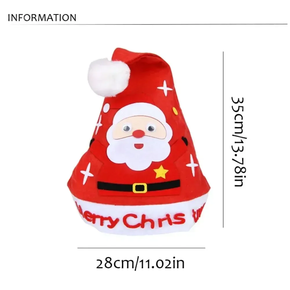 ผ้าไม่ทอ Handmade Santa หมวก Kriss Kringle Elk เด็ก Xmas ศิลปะหมวก Snowman Christmas Tree Kriss Kringle หมวกเด็กวัยหัดเดิน