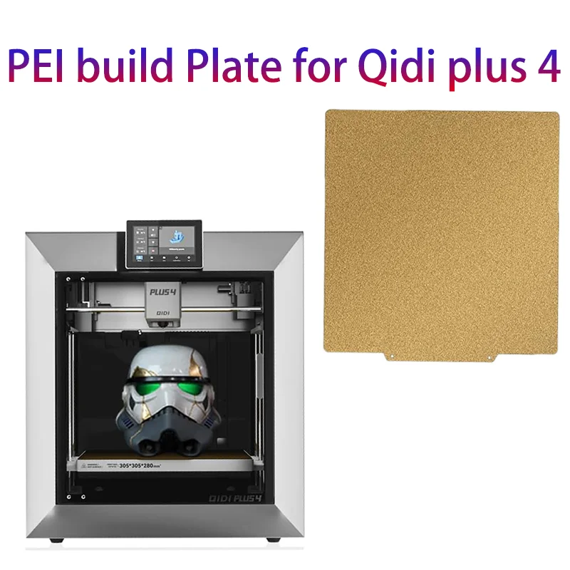 ENERGETIC  for Qidi Plus 4 PEI Build Plate 310x310mm Flexible Magnetic Platform Steel Sheet Double Sided Can Print