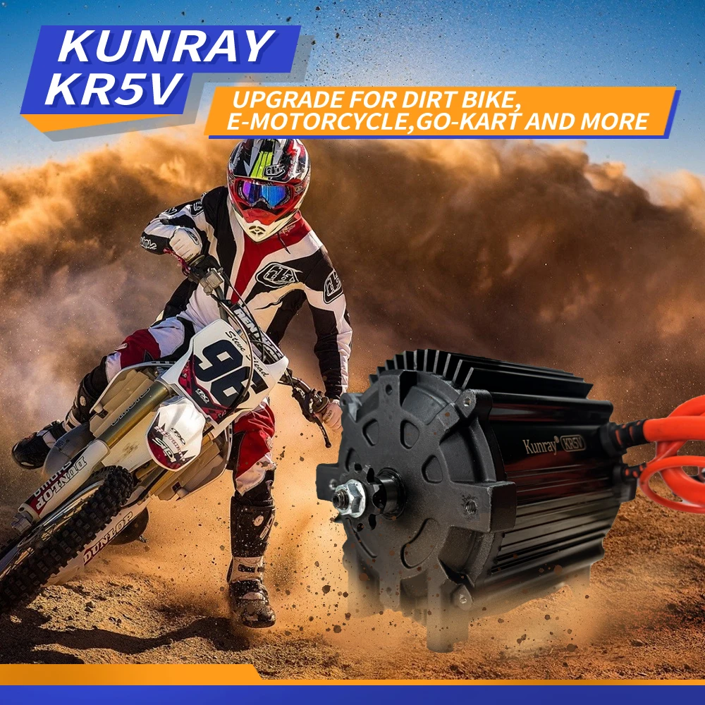Yükseltilmiş KR5V V2 Kunray 72V 5000W Elektrikli BLDC Motor Elektrikli Motosiklet Sıcaklık fırçasız motor Go Kart Tepe 80A-100A
