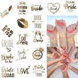 10Pcs Metallic Bride Tribe Tattoos Gold Bride Tattoos Bachelorette Party Decorations Bachelorette Party Supplies, Gold Bachelor