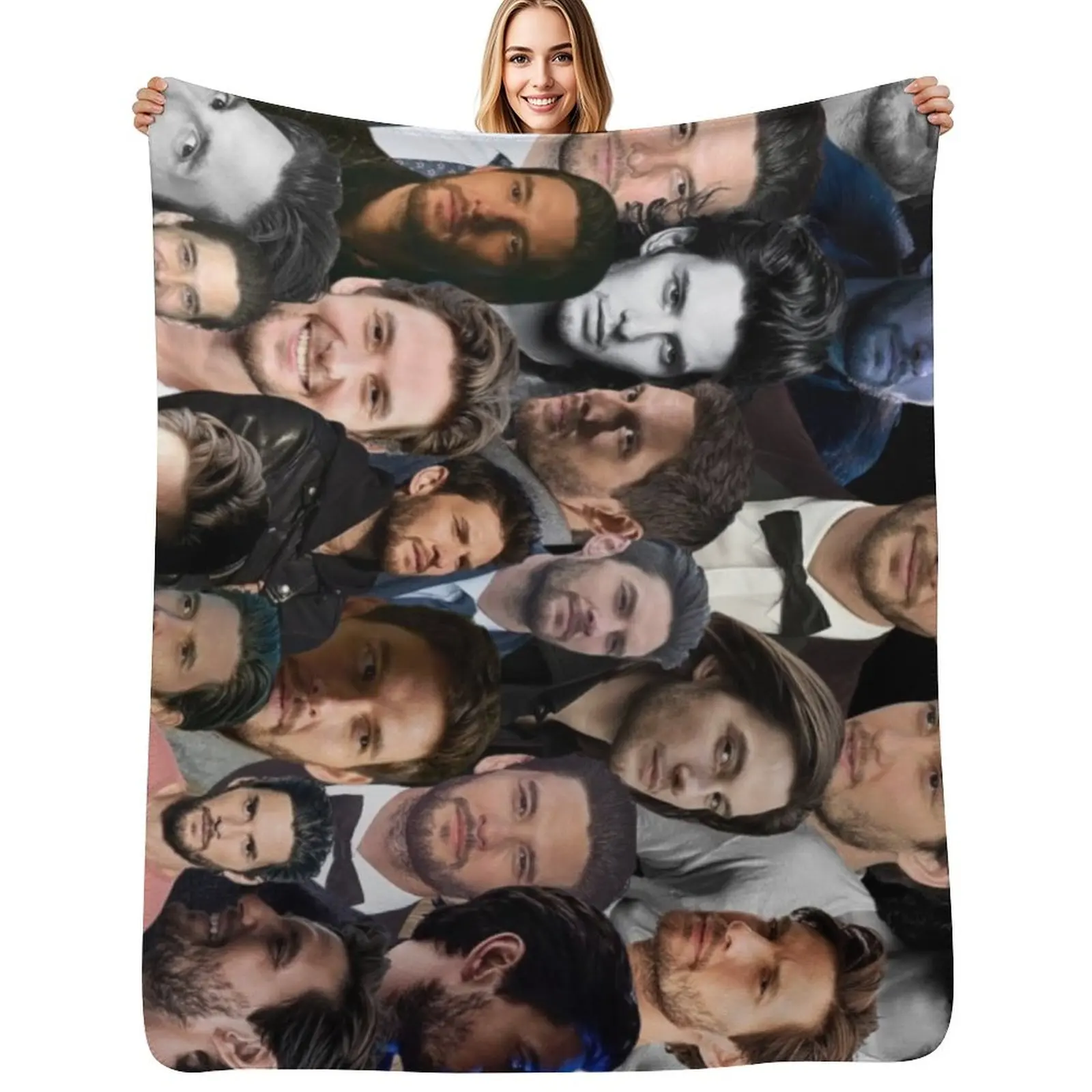 ben barnes photo collage Throw Blanket Soft Warm Blanket Gift for Grandparents