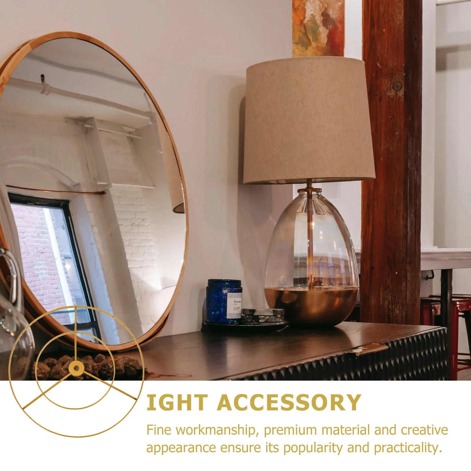 Ceiling Double-layer Ring Lamp Cover Lampshade Iron Home Hanging Light Frame for Diy