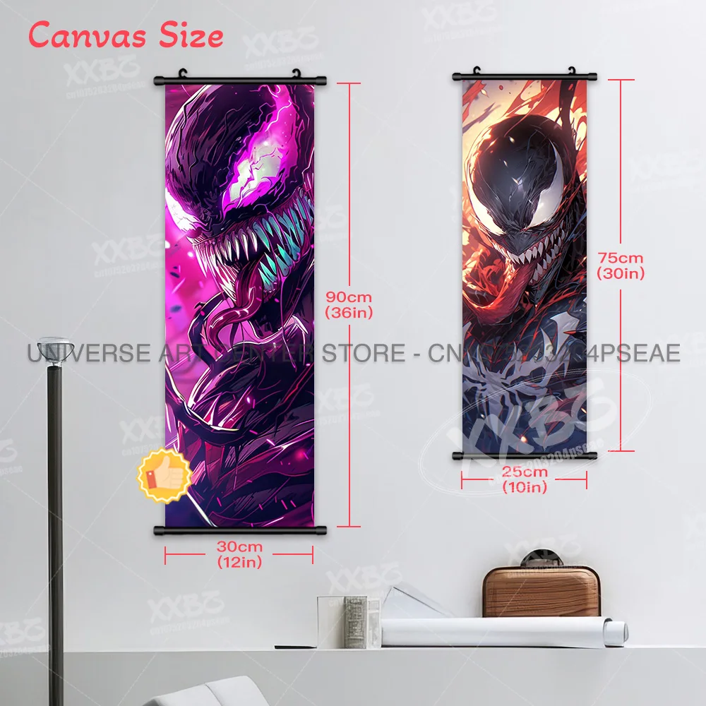 Marvel Poster Black Panther Home Decor The Avengers Wall Art Venom Hanging Painting Spider Man Scrolls Picture Wolverine Mural