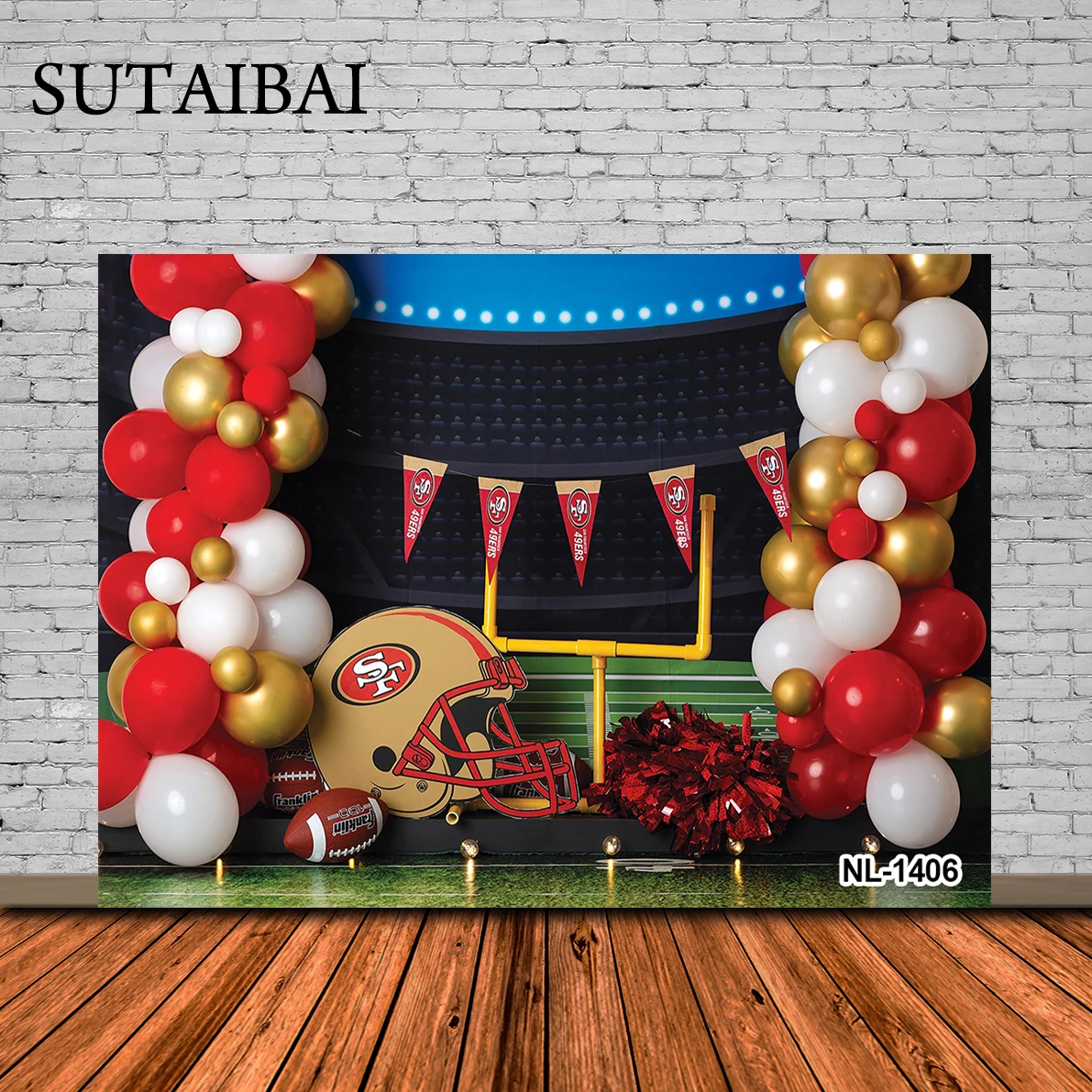 

American Football Photography Background Newborn Baby Rugby Theme Birthday Party Decoration Backdrops for Photo Studio Portrait