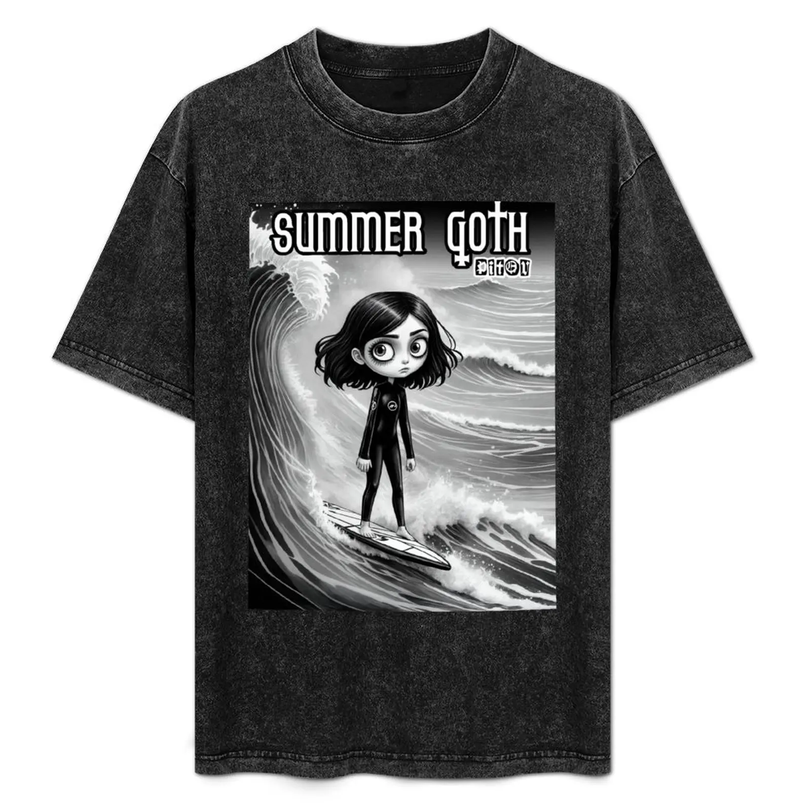 

Summer goth surf T-Shirt Stain Resistant Casual Tee