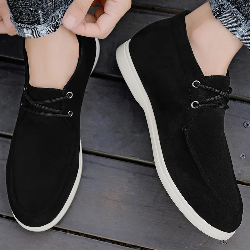 

Новые крутые мужские замшевые повседневные туфли, дизайнерские туфли в стиле ретро на плоской подошве, уличные кроссовки на шнуровке