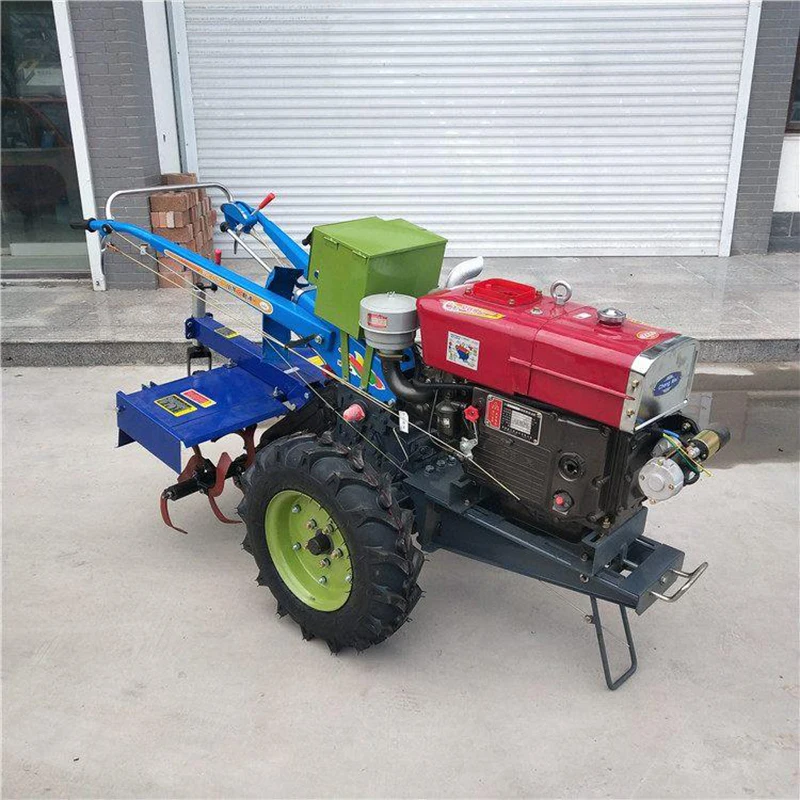 Farmland Dry land 15Hp complete sets diesel walking tractor with Rotary tiller and Flip plough
