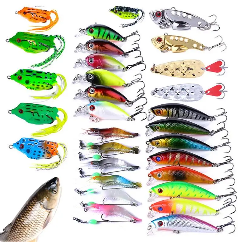 Bass Fishing Set Fishing Gear And Equipment Fishing Lures Accessories Kit Realistic Fishing Lures For Bass Saltwater Bait Lure