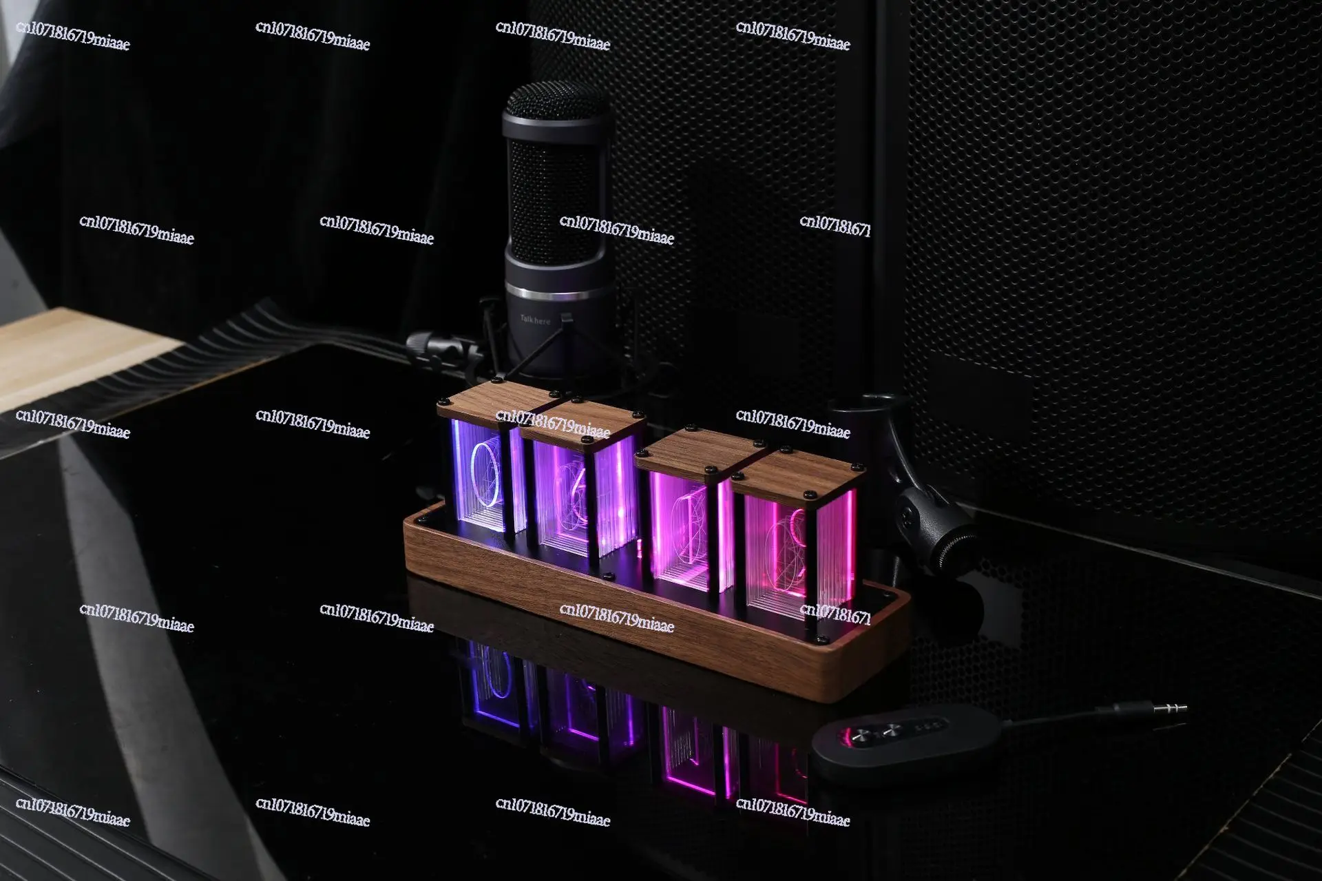 

Free Assembly LED Digital Alarm Clock Timer Walnut Nixie Tube Clock Round Tube