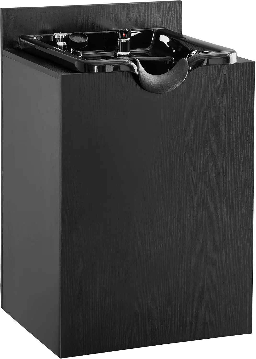 Professional Hairstylists Salon Shampoo Backwash Sink Station Black Barber Storage Cabinet Wooden Spa Beauty Equipment
