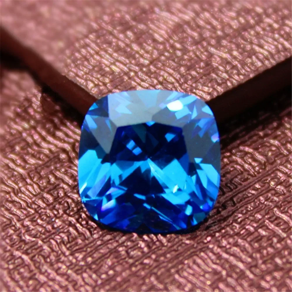 Light Blue Sapphire Square Faceted Cushion Cut Sapphire Gem Multi Sizes to Choose