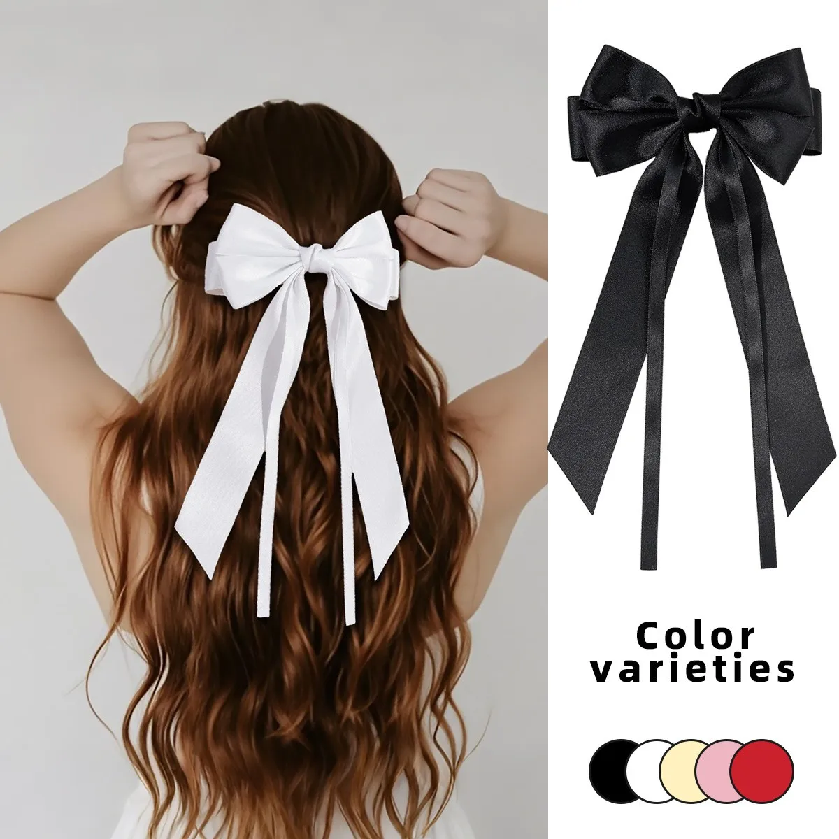 

16*30cm Large Bow Hair Clip Trend Long Ribbon Hairpins Barrettes Headwear for Women Girl Hair Accessories Wedding Jewelry