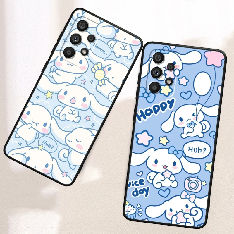 Cartoon Sanrio Cinnamoroll Cute For Samsung A53 A52 A33 A32 A51 A71 A21S A13 A73 A50 A22 A23 A03 A72 A54 A12 5G Black Phone Case