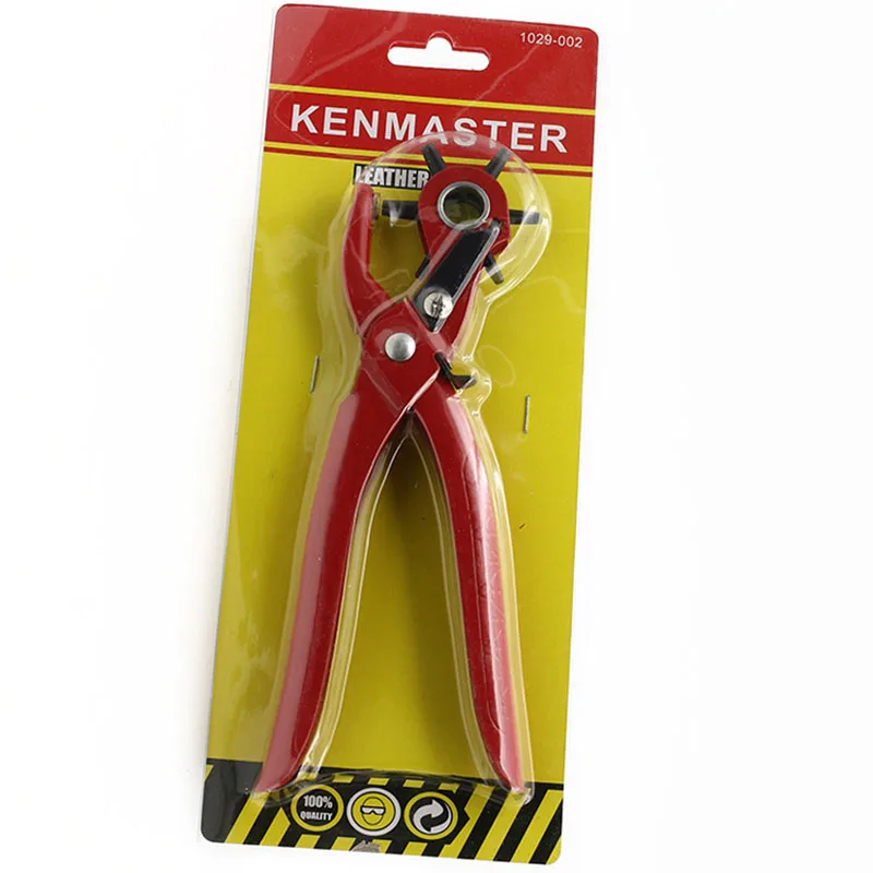 9'' Sewing Leather Belt Hole Puncher Pliers Hook Clamp 2/2.5/3/3.5/4/4.5MM Punch Size For Punching Hole Forceps Punch Tool