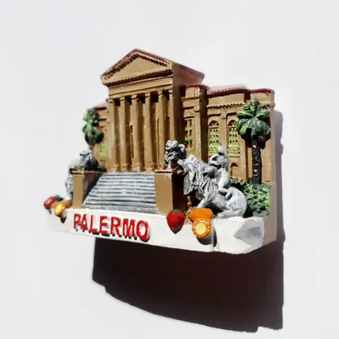 इटली, सिसिली, पलेर्मो मासिमो थिएटर, पर्यटक स्मृति चिन्ह, रेज़िन 3D, वास्तुकला, चुंबकीय रेफ्रिजरेटर स्टिकर 10 best sales राल चुंबक - №8