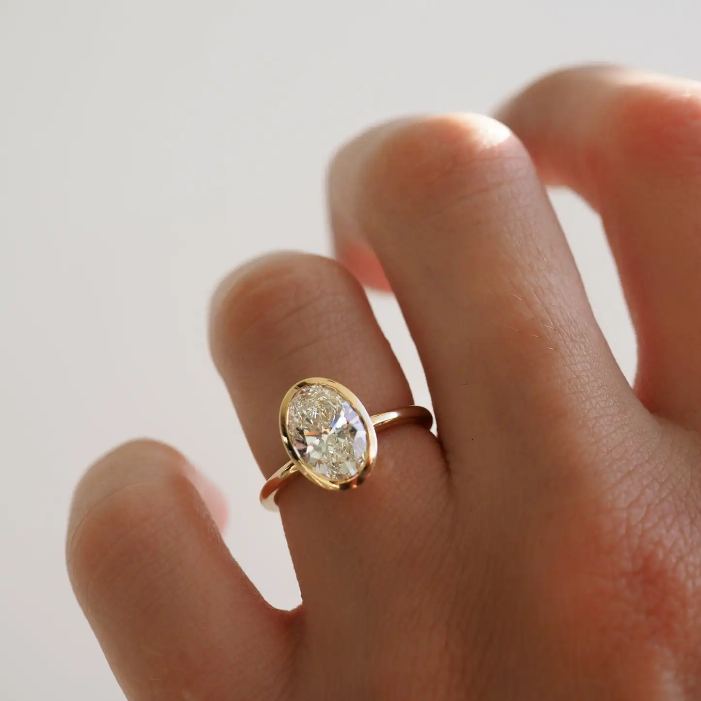 

Lab Grown Diamond 1-2CT Oval Cut DE Color 14K Gold Lab Diamond Engagement Ring With IGI Certificate Jewelry for Women