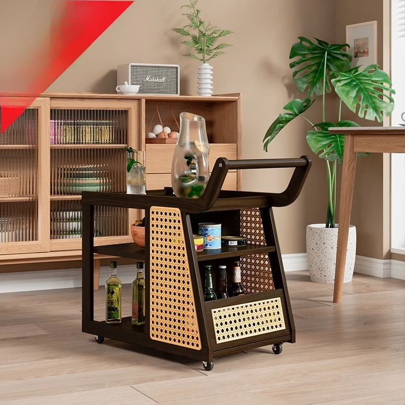 

Couch side Internet celebrity trolley Couch side cabinet Side cabinet Living room creative senior dining car Movable shelf