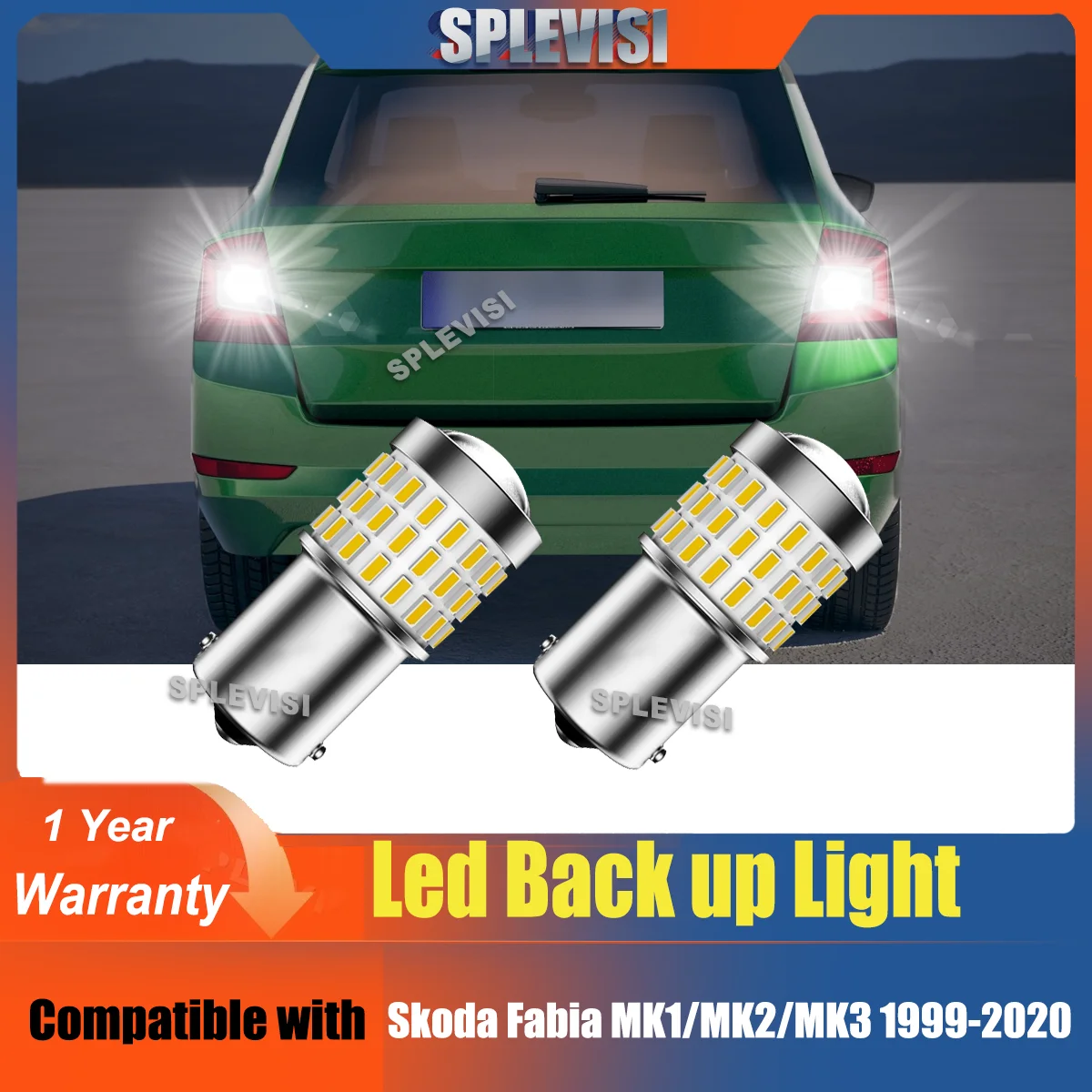 

2x 1156 6000K White LED Back Up Lamps Reverse Lights 2016 SMD Replace Set For Skoda Fabia Octavia Rapid Roomster Superb