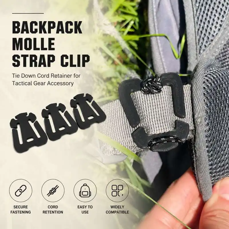 MOLLE Strap Keeper Clip for Backpack Tent Cord Adjustment Tactical Gear Tool