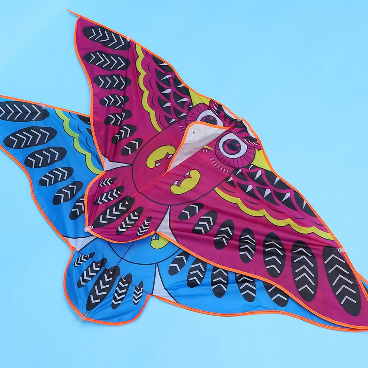 2Pcs Chic Funny Owl Pattern Kite Heavy Duty Waterproof Silk Material Kite for Kids Family Outdoor Fun Beach Park