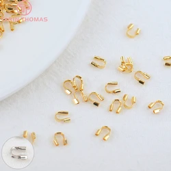 (3343) 100PCS 4.5MM 5MM 18K Color oro placcato fermagli protettivi per filettatura in ottone accessori per gioielli fai da te di alta qualità all'ingrosso
