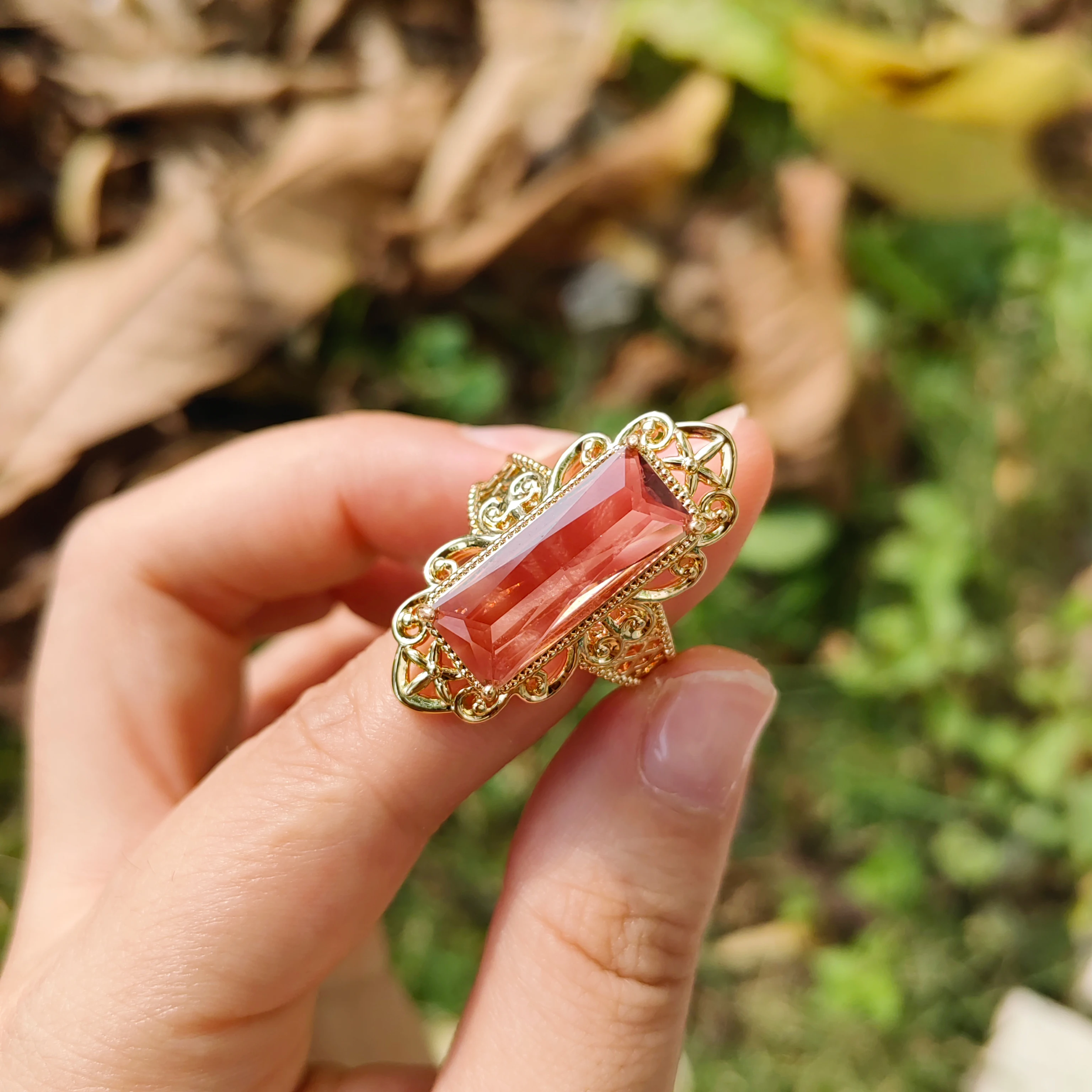 Vintage Türkischer Synthetischer Sultanit-Ring für Frauen, Farbwechselnder Ovaler Stein, Retro Kupferschmuck, Simulierte Diaspora-Farbe – Detail 10