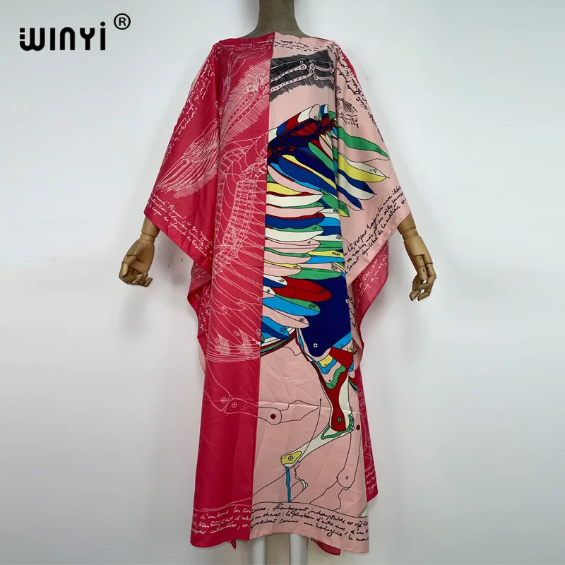 2022 WINYI Africa blog beach cover ups for women Print Bohemia Elegant Muslim Abaya dress new Sexy Lady Party maxi beach kaftan