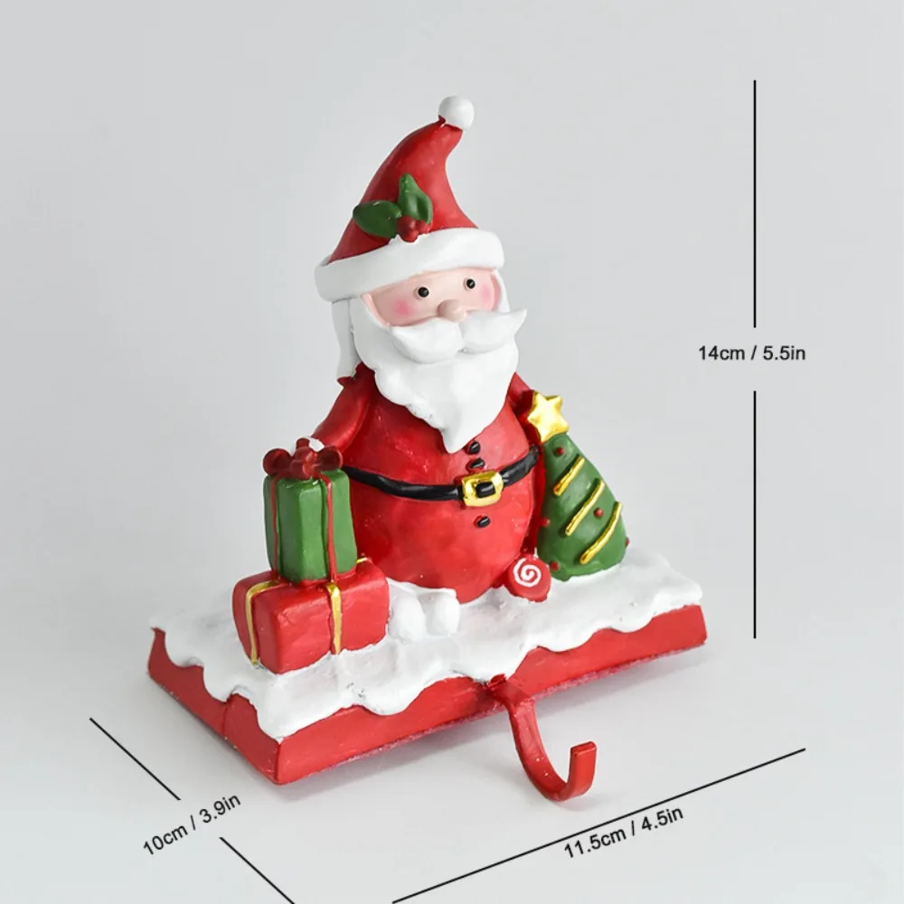 حامل جوارب عيد الميلاد من الراتنج ، ديكور معلق ، ديكور عيد الميلاد ، خطاف معلق ، ديكور النافذة