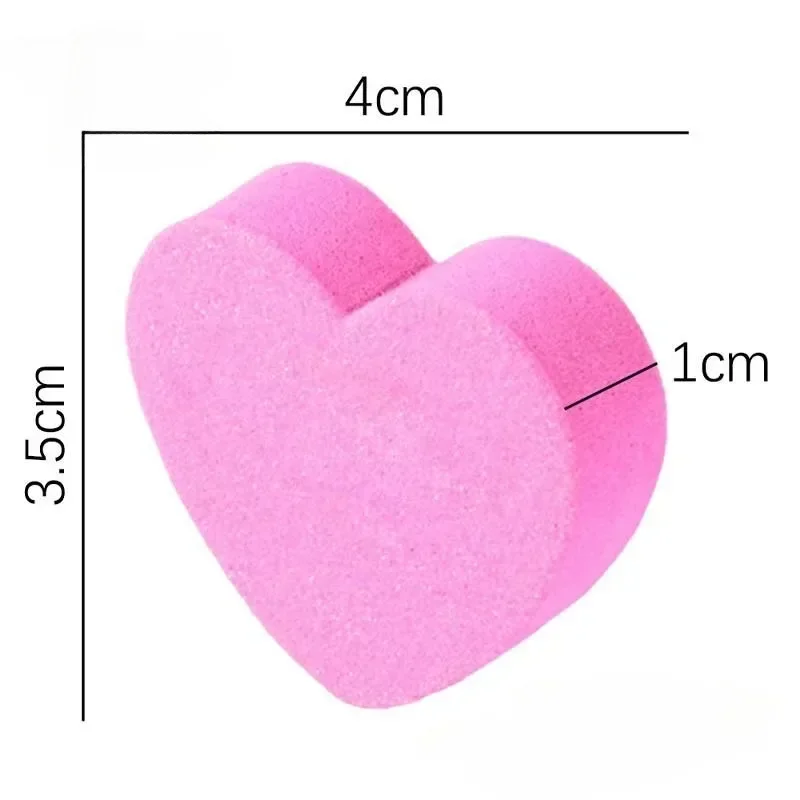 10pcs Heart Sponge Nail Files Blocks 180/240 Double-sided Polishing Sanding Buffer Washable Sandpaper Manicure Tools