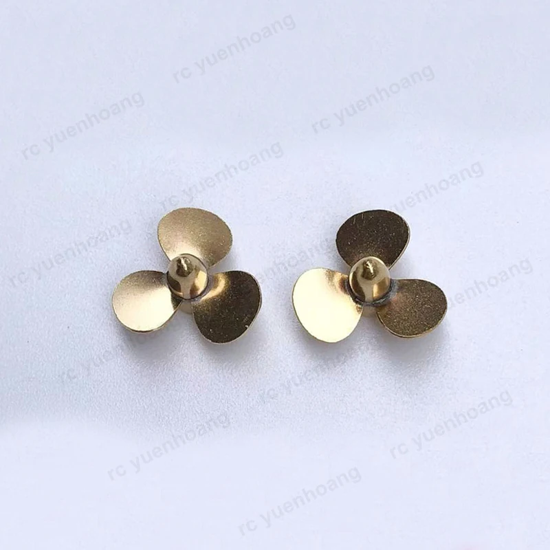 1Pair RC Simulation Ship 16mm 3-Blade Metal Paddle Shaft Hole 2mm Brass Propeller 16x2mm Positive Negaitve Props Replacement