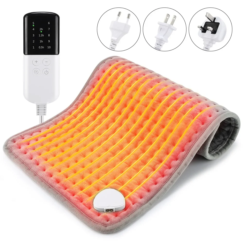 60x30CM Electric Heating Pad for Back and Leg 10 Heat Levels Temperature Control Hot Compress Fast Heating Mat Pet Warming Mat