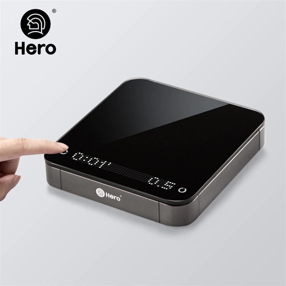 

Hero Mirror Basic+Electronic Scale Built-in Auto Timer Pour Over Espresso Smart Coffee Scale Kitchen Scales White Black 2KG/0.1g