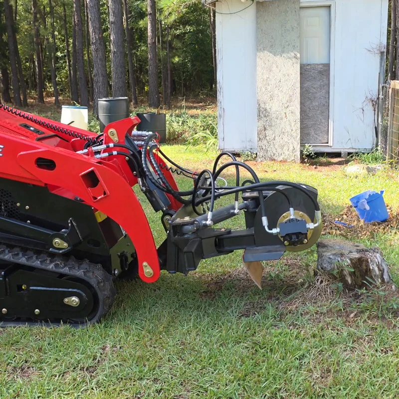 Mini Skid Steer Tracked Compac - Stump Grinder Attachment recension och pris