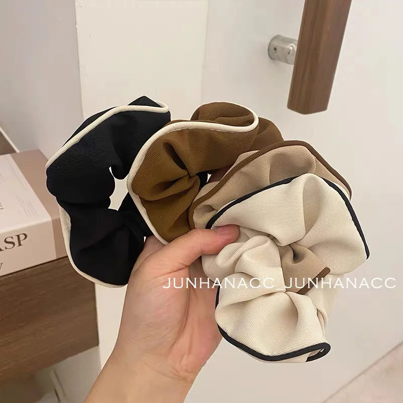 Korean Elegant Hair Scrunchies Hair Accessories Simple Hair Rubber Bands Milk Color Ponytail Holder Hair Ties Large Hair Rings